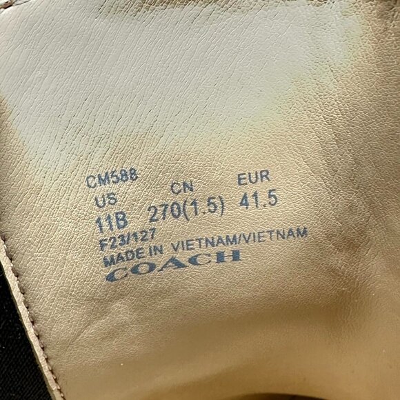 Coach Reid CM588 Women's US 11B Bootie Walnut Leather Round Toe Chelsea Boots - Picture 9 of 10